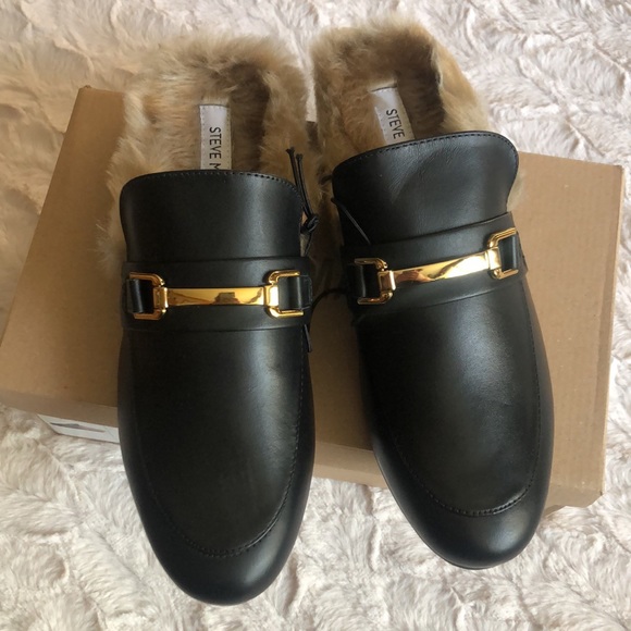 Steve Madden Ladies Faux Fur Slip On Mule - Picture 10 of 10